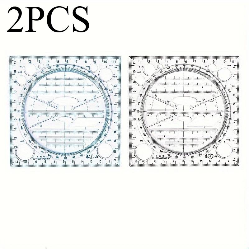 

1 шт./2 шт. Многофункциональный вращающийся шаблон для рисования, геометрический измерительный инструмент для живописи и художественного дизайна, для офисного и студенческого использования