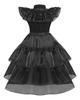 Costume Mercredi Addams Noir pour Filles, Costume d'Halloween,