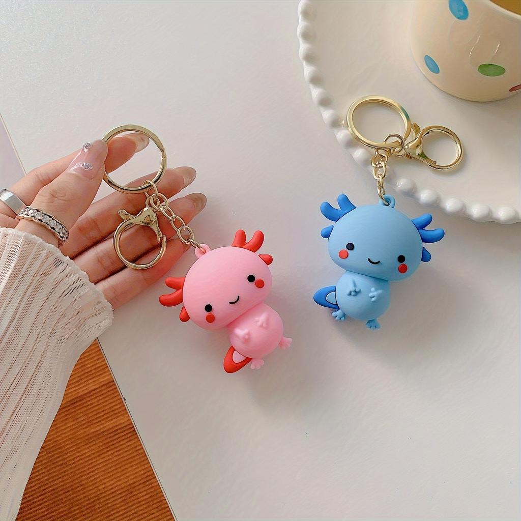 Uroczy kreskówkowy brelok, zawieszka z miękkiej gumy PVC, kółko do kluczy z zapięciem homarowym, zabawny design dinozaura, modny dodatek dla mężczyzn i kobiet