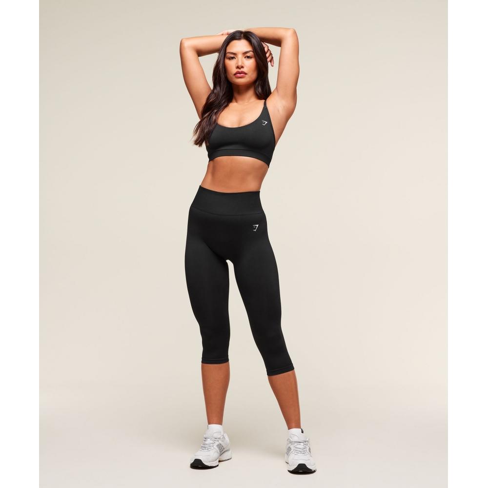 Gymshark Everyday Seamless Racerback Sports Bra Black B4c1v Bb2j