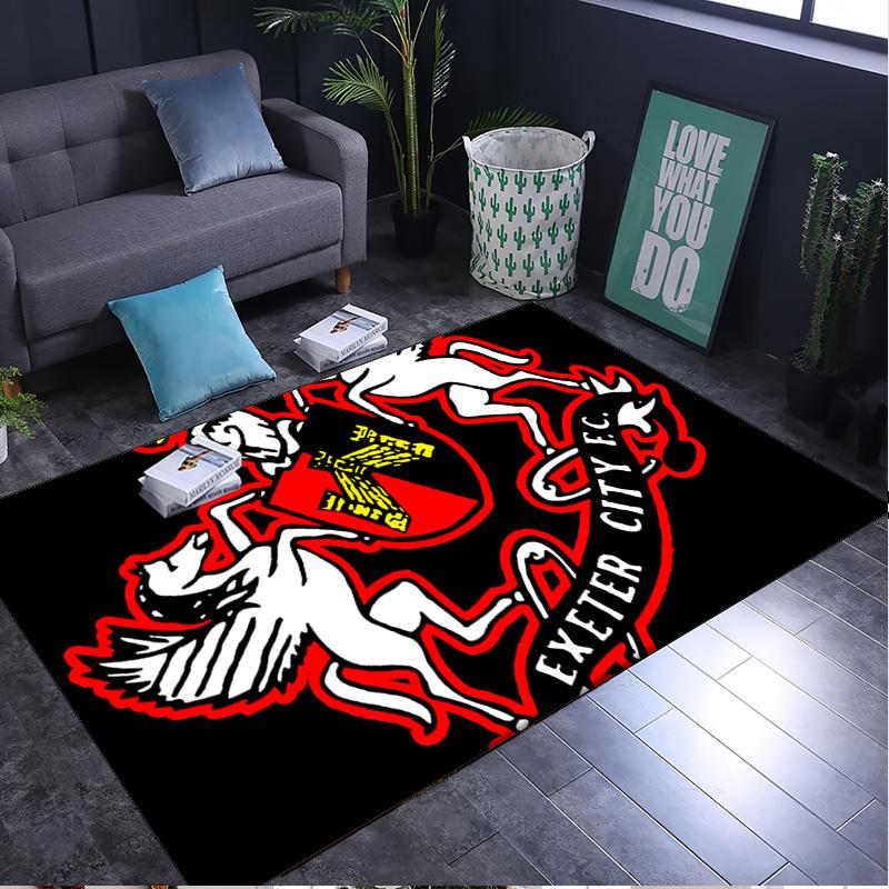 1PC Rug Exeter City Fc Crest Carpet, Chair Rug,Area Rug for Office Bedroom Living Rooms Bedroom, Doormat Decor Christmas Fan Gifts