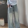 Women's High Waist Light Color Wide Leg Jeans - Plus Size, Slimming, Loose Fit, Straight Leg for Pear Shaped Bodies for Autumn