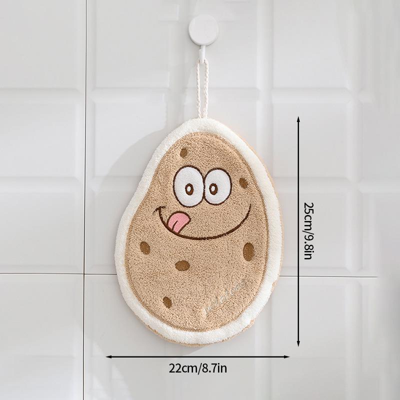 Cartoon Hand Towel Hanging Kitchen Hand Cloth Coral Fleece Bathroom Children Towel Super Absorbent Handkerchief Rag Quick Dry
