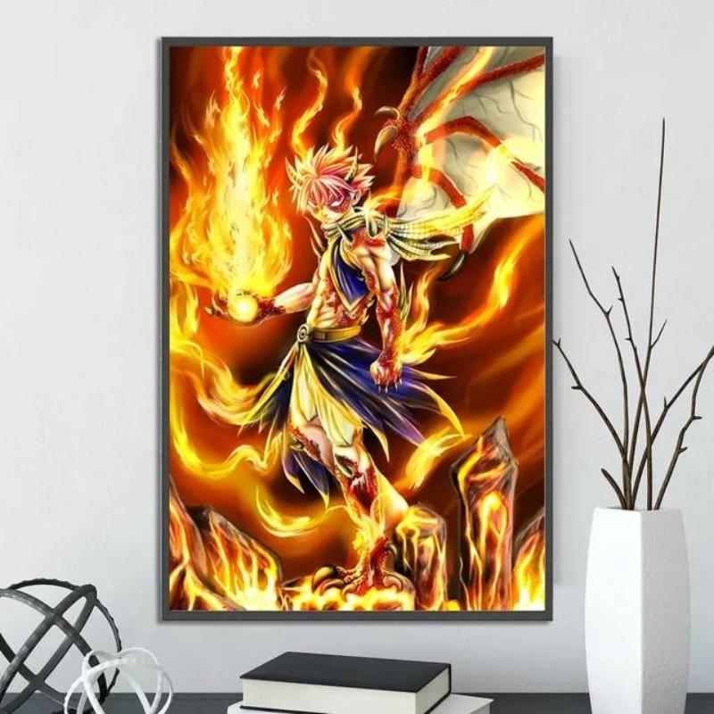 Vibrant Japanese Anime Natsu  Zeref SelfAdhesive Wall Poster  Cartoon Art for Kids Rooms  Home Decor Gift  Fairy Tail Inspired W