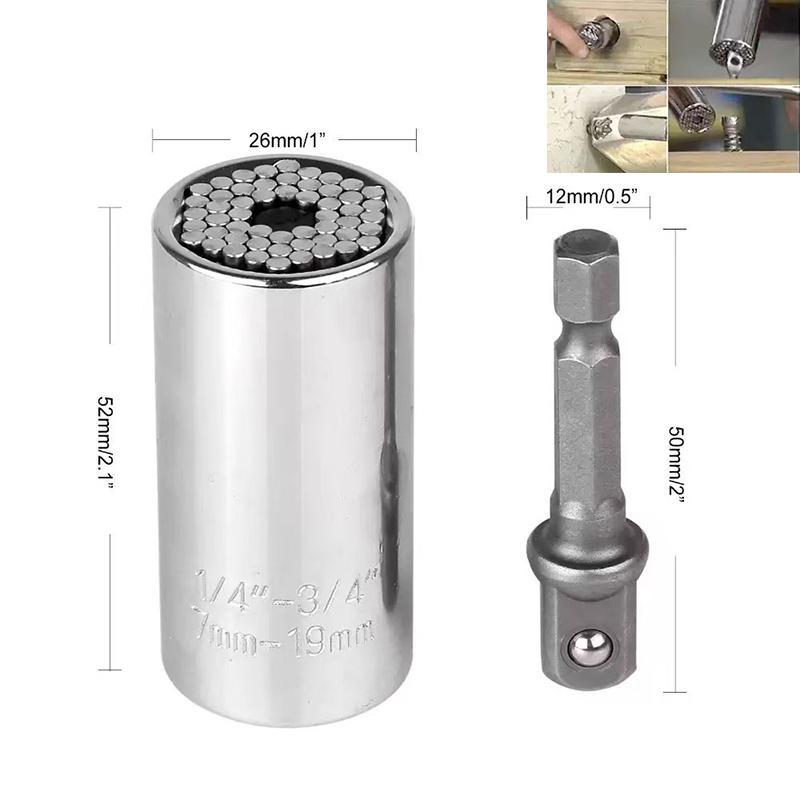 7-19mm Multi-Purpose Hand Tool Chrome Steel Manual Operation with Ratch Professional Universal Socket Wrench Set
