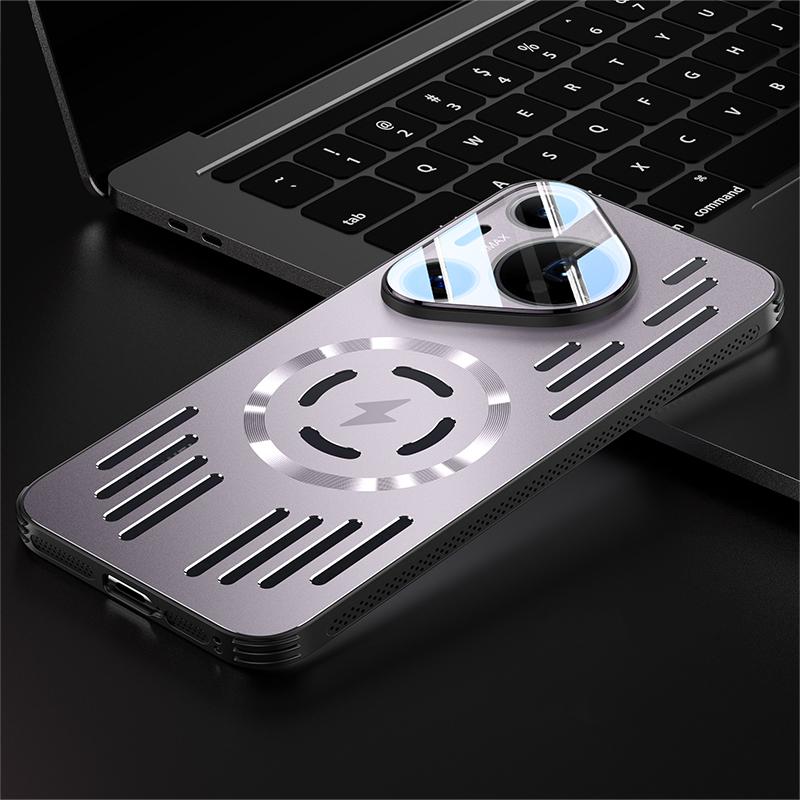 Hard Metal Heat Dissipation Magnetic Wireless Charging Cover For Huawei P40 P50 P60 Puro 70 Ultra Pro Cool Protective Back Case