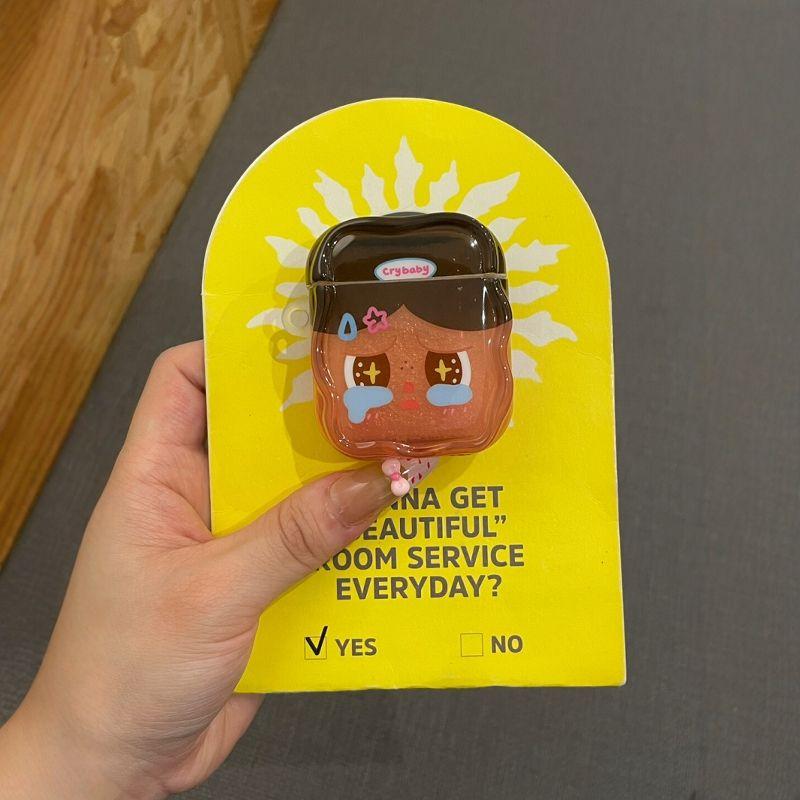 

Korean Style Ins New Arrival Atmosphere 15/14 Niche Style Fancy 13 All-Inclusive Anti-Fall Cartoon Cute Crying Baby Phone Case Female Airpods pro Black crying baby (single shell)