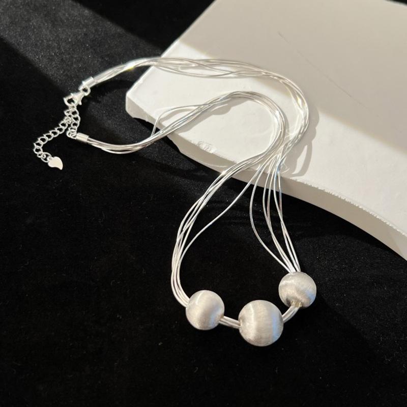 Xiaomi Silver Color Geometric Simple Shinning Balls Necklace For Women Engagement Fine Jewelry Wedding Party Birthday Gift
