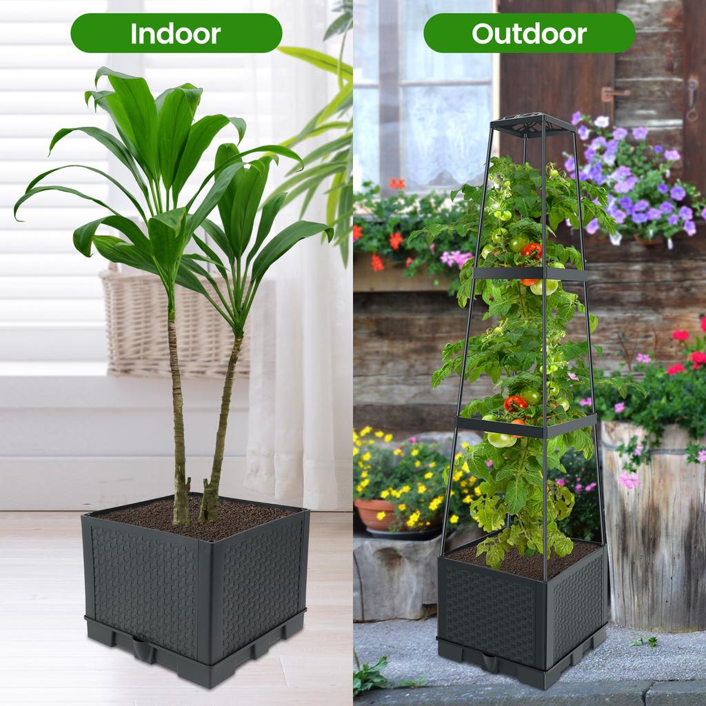 Регульована шпалера для посадки помідорів, ящик, піднята садова грядка з овочевою огірковою шпалерою, з іригаційним дизайном, знімна