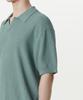 MUSINSA STANDARD Boucle Slit Neck Knitted Polo Shirt [Dusty Mint]