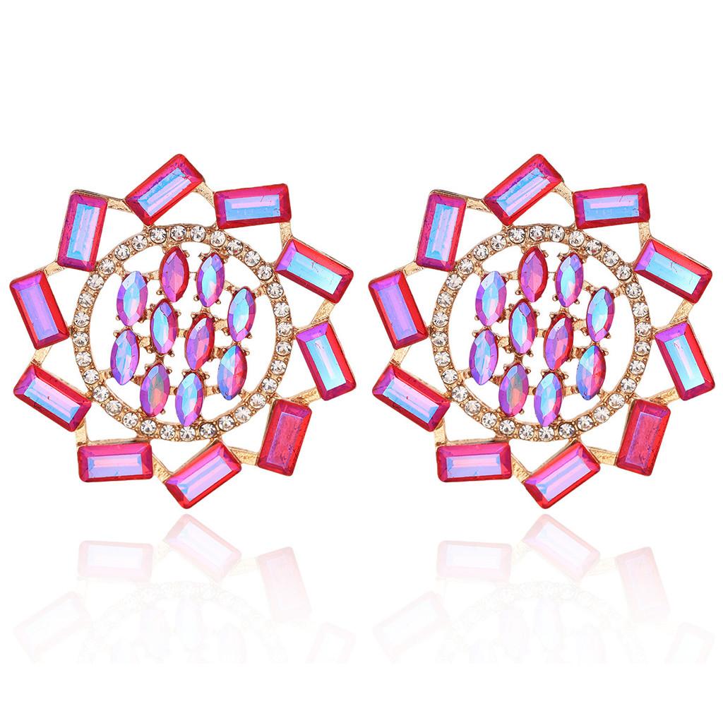 Fashion Ladies Flower Earrings With Alloy And Diamond Accents For Evening Wear