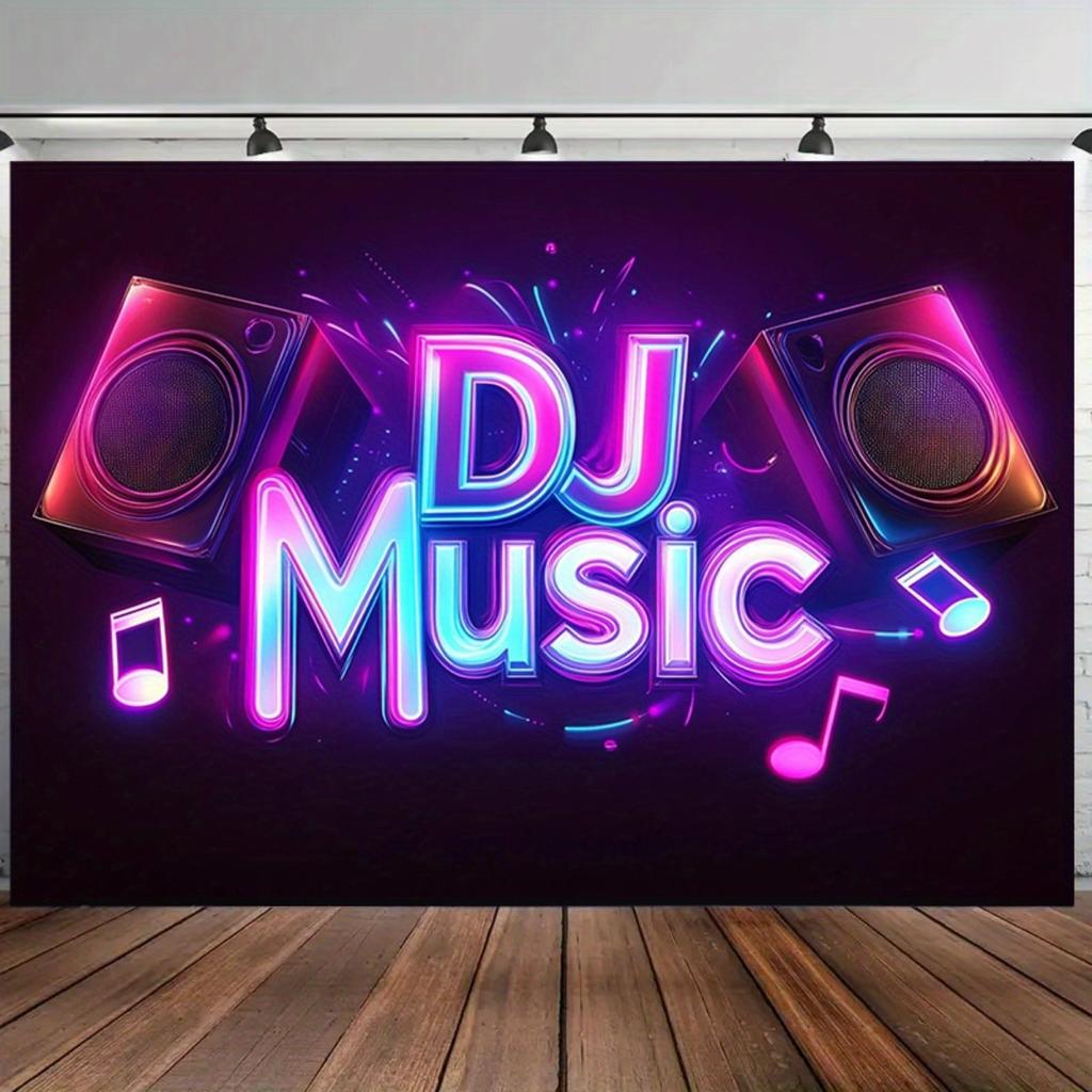 2D Flat 1pc 2D Flat Music Theme Oversized Backdrop Banner Party Banner Backdrop Photo Wall Decor For Live Stream Backdrop Party Decor