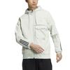 Adidas Three-Stripe Hooded Knit Jacket Men Tops White HN9032
