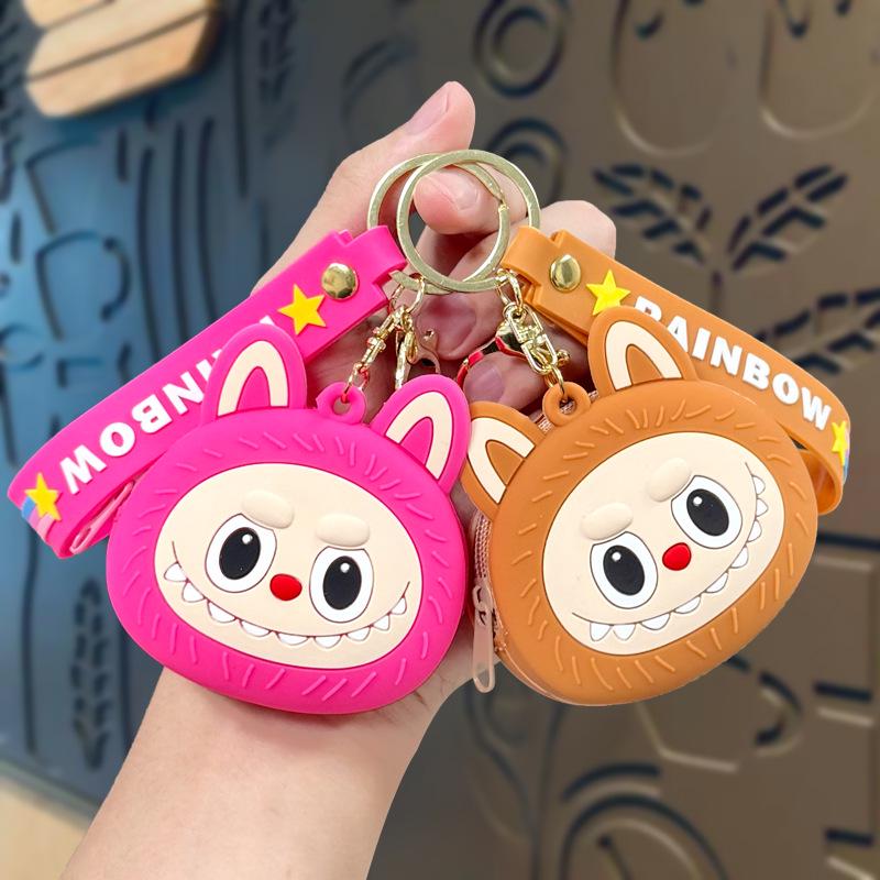 Cartoon Cute Labubu Coin Purse & Keychain Card Holder – Children's Gift & Earphone Bag