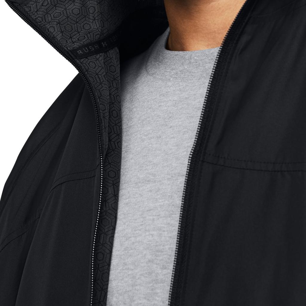 Under Armour Solid Color Casual Woven Hooded Long Sleeve Jacket Men jackets Black 1382896-001
