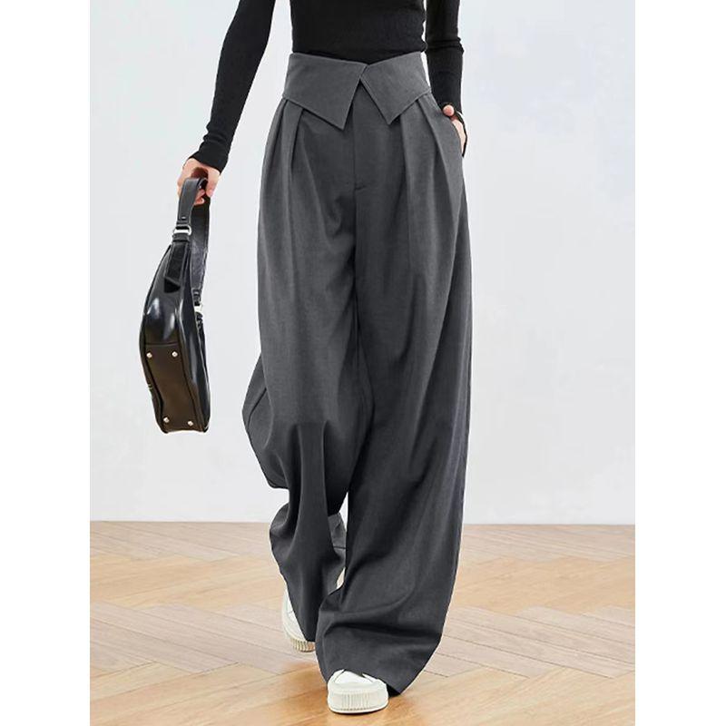 New Arrival French Style Loose High Waist Wide Leg Pants Casual Pants Loose High Waisted Casual Pants