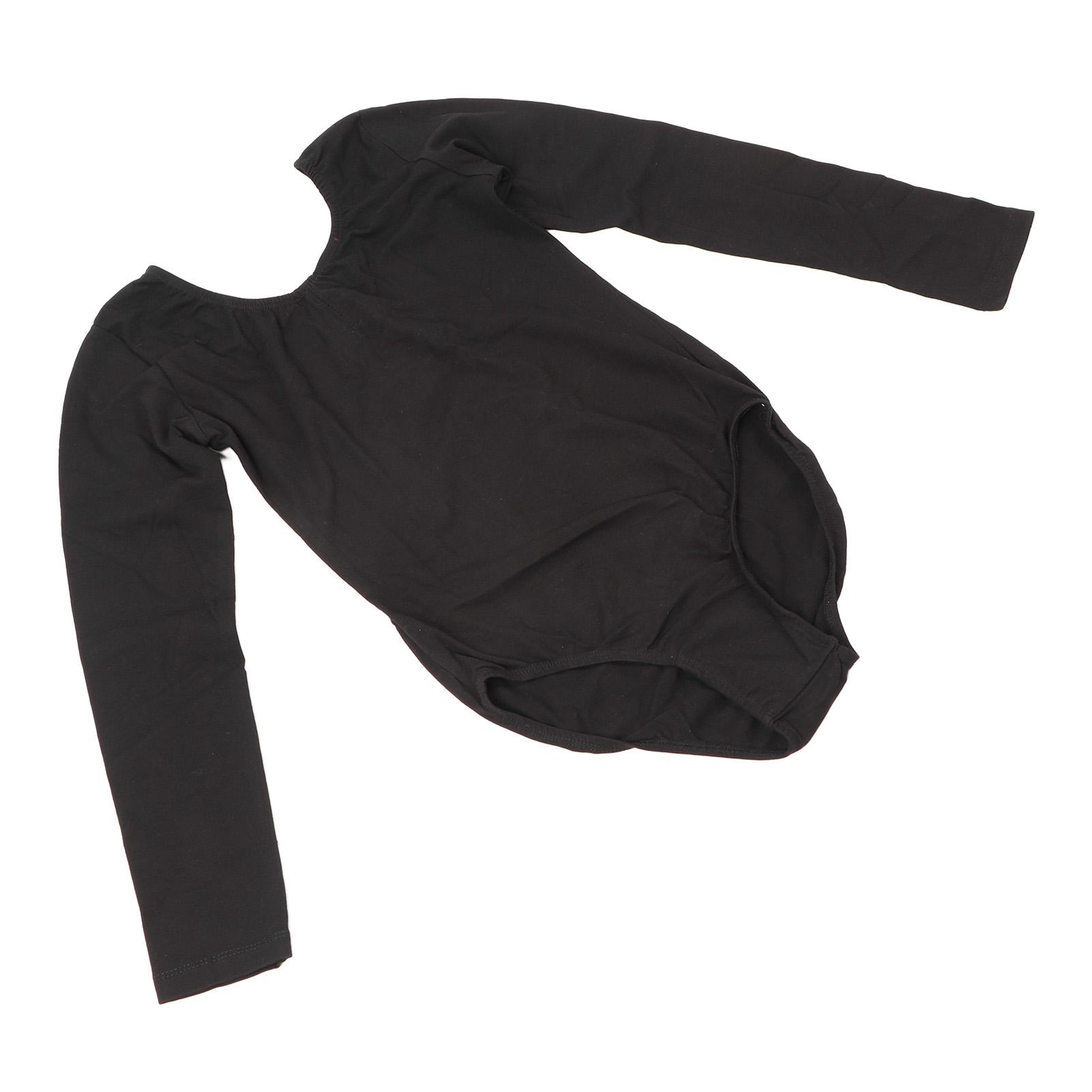 

Детский купальник с длинным рукавом, черный, эластичный, мягкий, дышащий, одежда для танцев для девочек, балетный боди