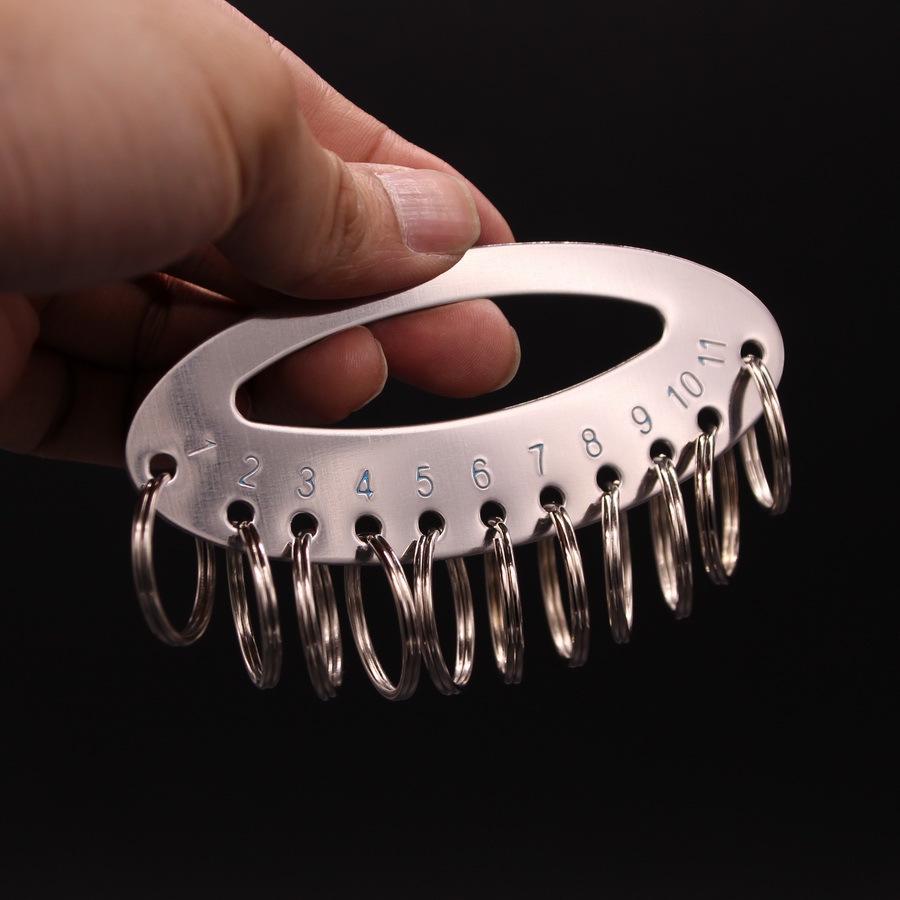 Stalowy Organizer na Klucze z Tablicą do Pisania, Brelokami do Kluczy i Żelaznym Pierścieniem