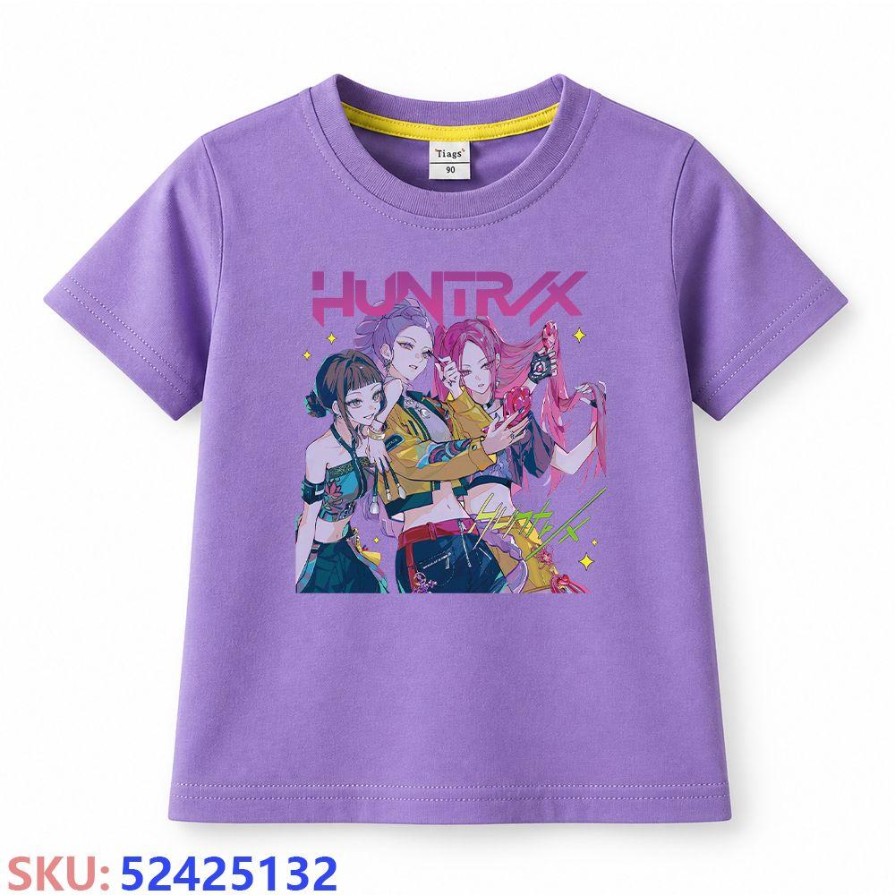 KPop Dämonenjäger Kinder-Cartoon-Print T-Shirt