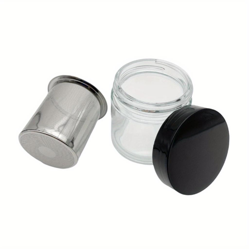 1Pc Jewelry Cleaning Jar Metal Sieve Glass Cleaning Cup Easy To Carry Jewelry Safe Container for Small Stones Earring Watch Parts