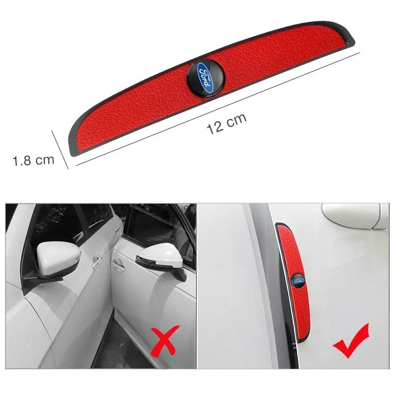 QVEE1 For Ford Emblem Mustang Explorer Kuga Focus Fiesta Escape Fusion Taurus 4pcs Car Door Anti-Collision Strip Bumper Badge Sticker