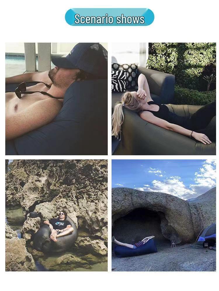 Portable Inflatable Sofa: Creative Outdoor Beach Sleeping Bag & Foldable Air Bed