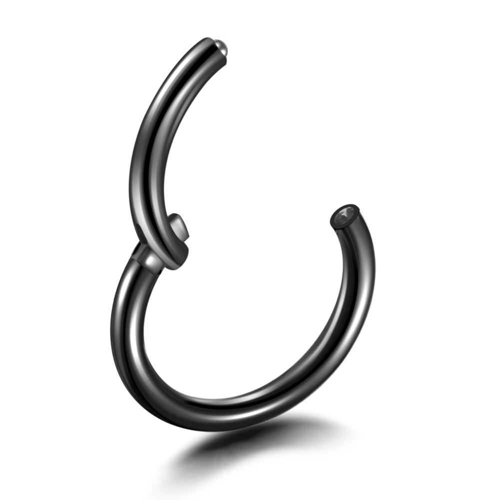 1/5PCS Titanium Segment Nose Rings Gold Color Body Clips Hoop For Women Men Conch Helix Cartilage Rook Earring Piercings Jewelry