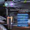 Uchwyt na kubek z wentylatorem samochodowym z 3 prędkościami, kolorowe światła, 12V 24V obracany o 360 stopni, zasilany przez USB, pojazd