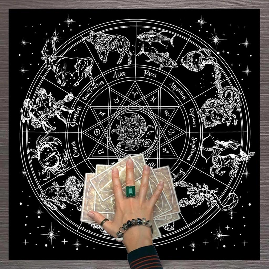 Square Flannel Tarot Altar Cloth Card Board Game Astrology Oracles Card Pad Table Cover Card Mat Divination Tablecloth