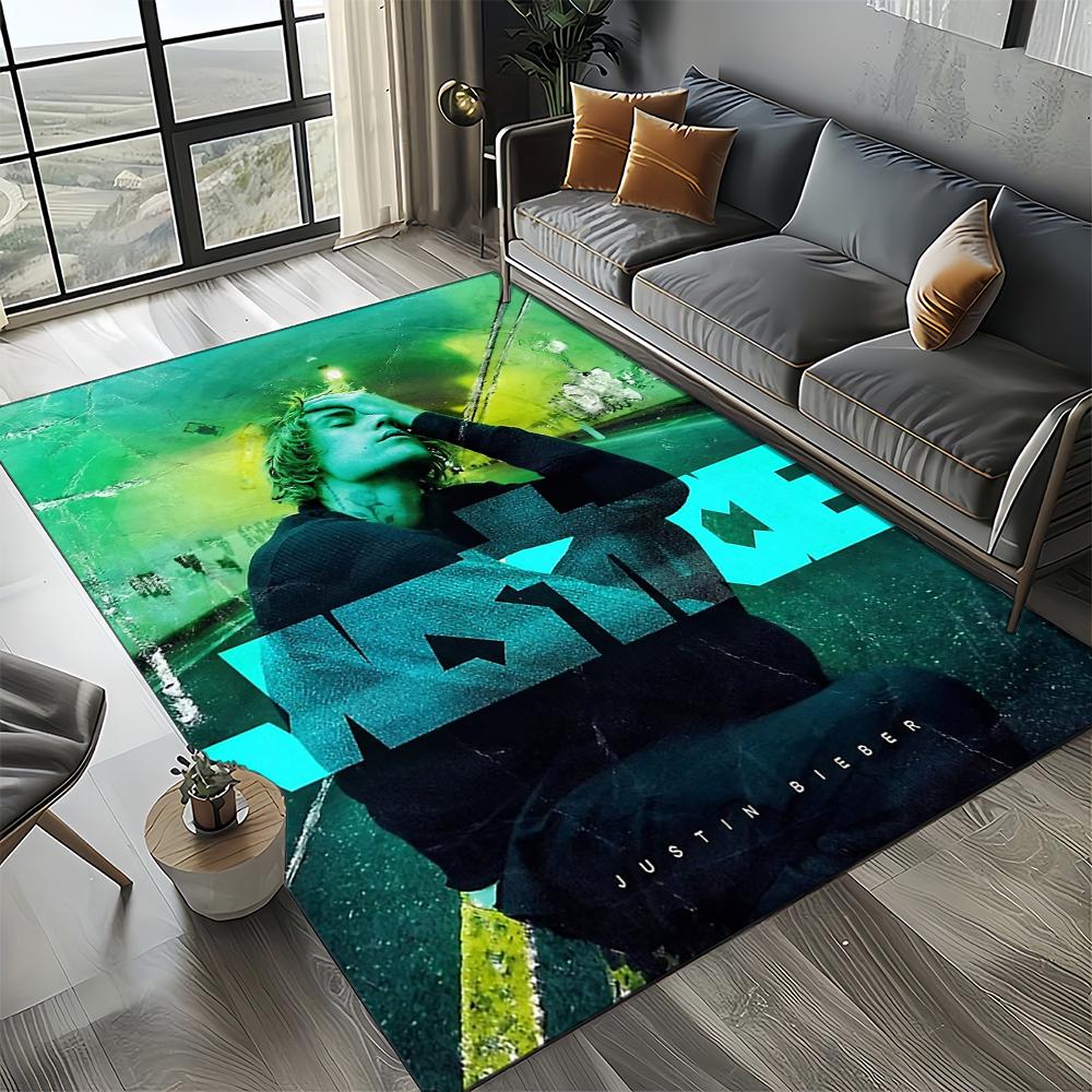 2025 New Style Justin Drew Bieber Singer JB Carpet Rug for Living Room Bedroom Home Sofa Decoration,Kid Play Non-slip Floor Mat