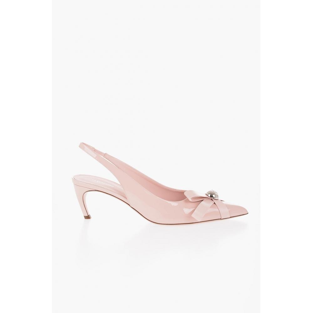 Salvatore Ferragamo Patent Leather Brilda Slingback Pumps With Point Toe 5 5cm Pink
