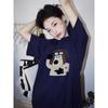 Pure cotton heavy design cartoon puppy short-sleeved t-shirt women's summer new niche trendy brand loose half-sleeved top