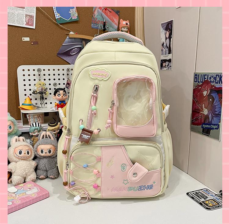 2025 Wear-Resistant Large Capacity Transparent Ita Backpack for Middle School Girls