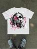 Retro Hip Hopowa Gwiazda I Portret Graficzny T-shirt Dla Unisex Wykonany ze 100% Bawełny Idealny Na Lato Streetwear I Codzienne Miejskie Stylizacje