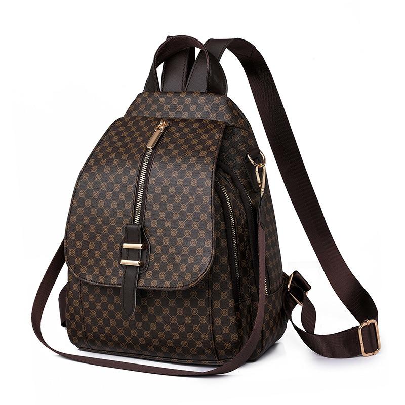 

Backpack New Large Capacity Printed Backpack Shoulder Bag Outdoor Casual Travel Bag коричневый