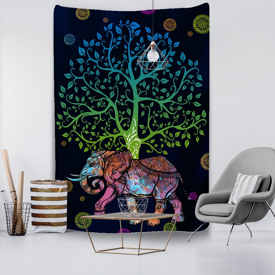 Bohemian Mandala Elephant Tapestry Wall HangingSandy BeachPicnic Throw Rug Blanket Camping Tent Travel Sleeping Pad Room