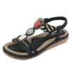 Fashion Summer 2025 New Soft Bottom Flat Sandals For Women Versatile And Fashionable Elastic Straps, Lightweight Sandals Casual