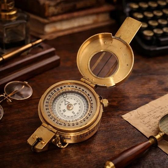 Alpha Kart Military Polish Engineer Directional Compass North Arrow Floating Metal Lensatic Compass for Outdoor Camping and Exploration