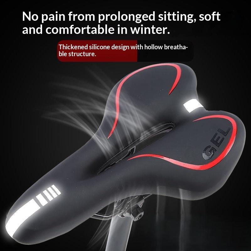 Comfortable Shockproof Pu Leather Surface Cycling Seat Sponge-Filled Bicycle For Enhanced Riding Experienc