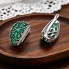 Light Luxury Natural Green Agate Earrings 925 Sterling Silver Real Gemstone Fine Jewelry for Women's Anniversary Gifts