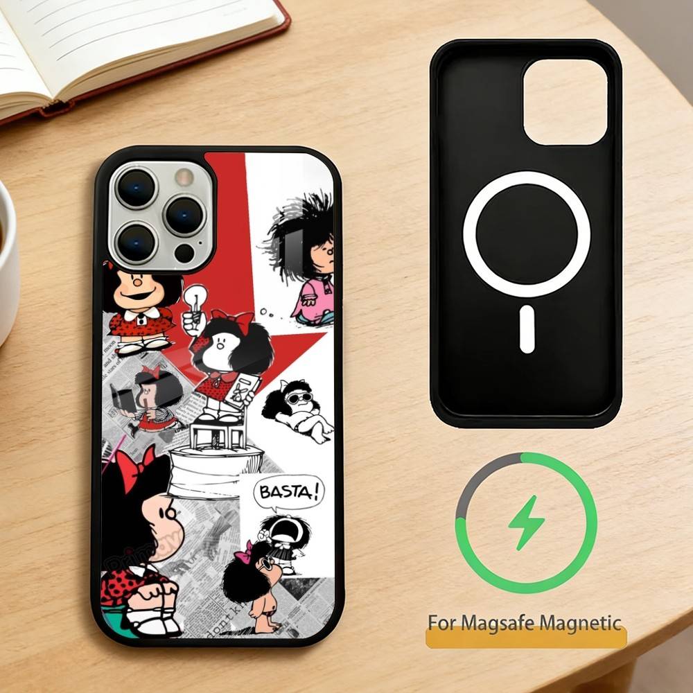 

M-Mafalda World Peace Phone Case For iPhone 17,16,15,14,13,Pro,Max,Plus,Magnetic For Magsafe Wireless Charging iPhone14PRO
