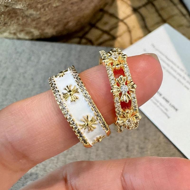 Vintage und Eleganter Farbblock-Inlay Diamantgebürsteter Ring Mode Exquisite Ringe Schmuck Geschenk