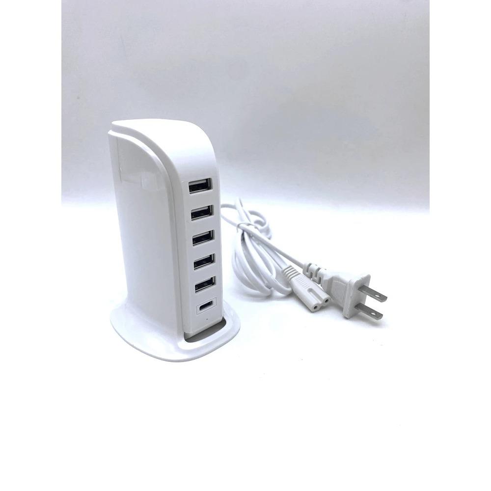 5V4A 20W Smart 6 In 1 USB Multi Port Charger Compatible Different IOS/Android Devices Portable MINI Charger Station