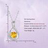 [Gemlanto] Sterling Silver 925 Citrine Teardrop Necklace for Women, November Birthstone, 18K Gold Plated, Gift Wrapped, Perfect for Birthdays and