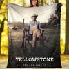 Yellowstone Thema Aufgedruckte Decke Perfekt für Sofa Bett Reisen Außenbereich Maschinenwaschbar Gemütlich Langlebig