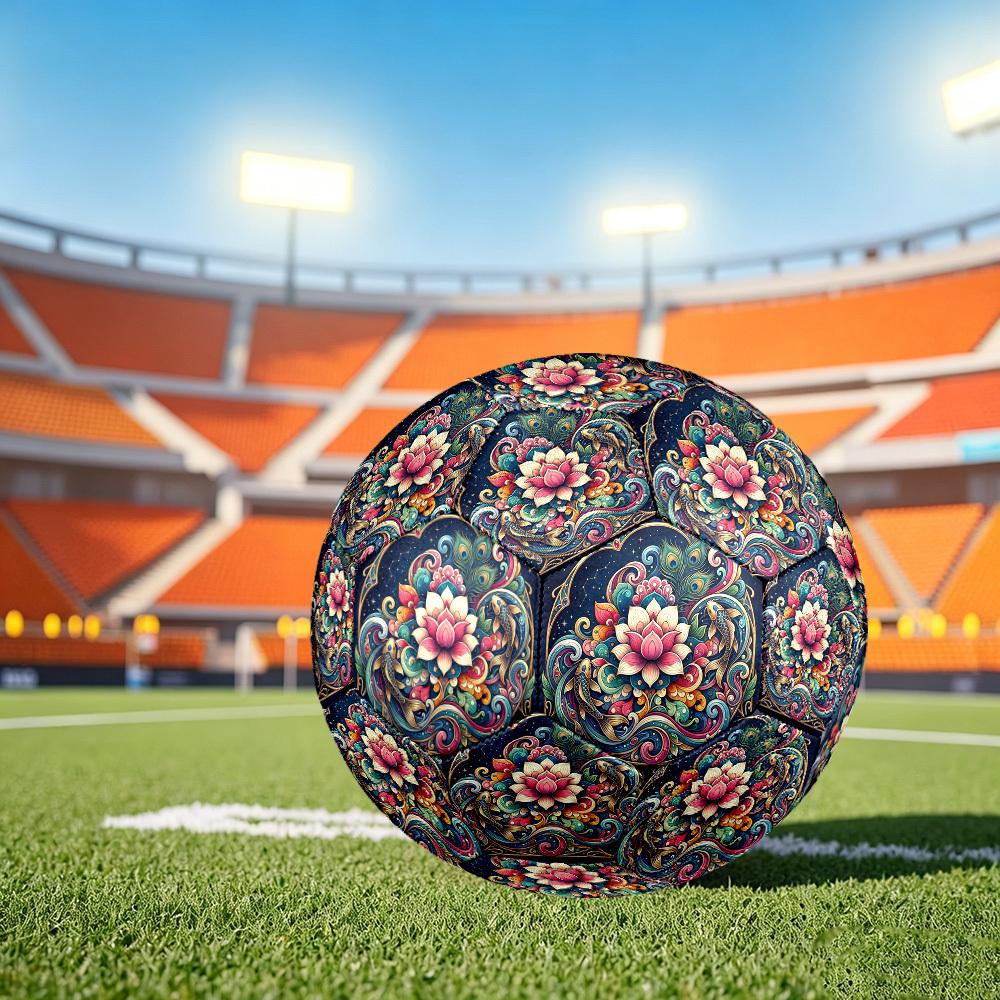 1pc Lotus Peacock Size 5 Soccer Ball Professional Match Training Football Indoor &Outdoor Sports Ball Training Ball Lightweight Durable y33