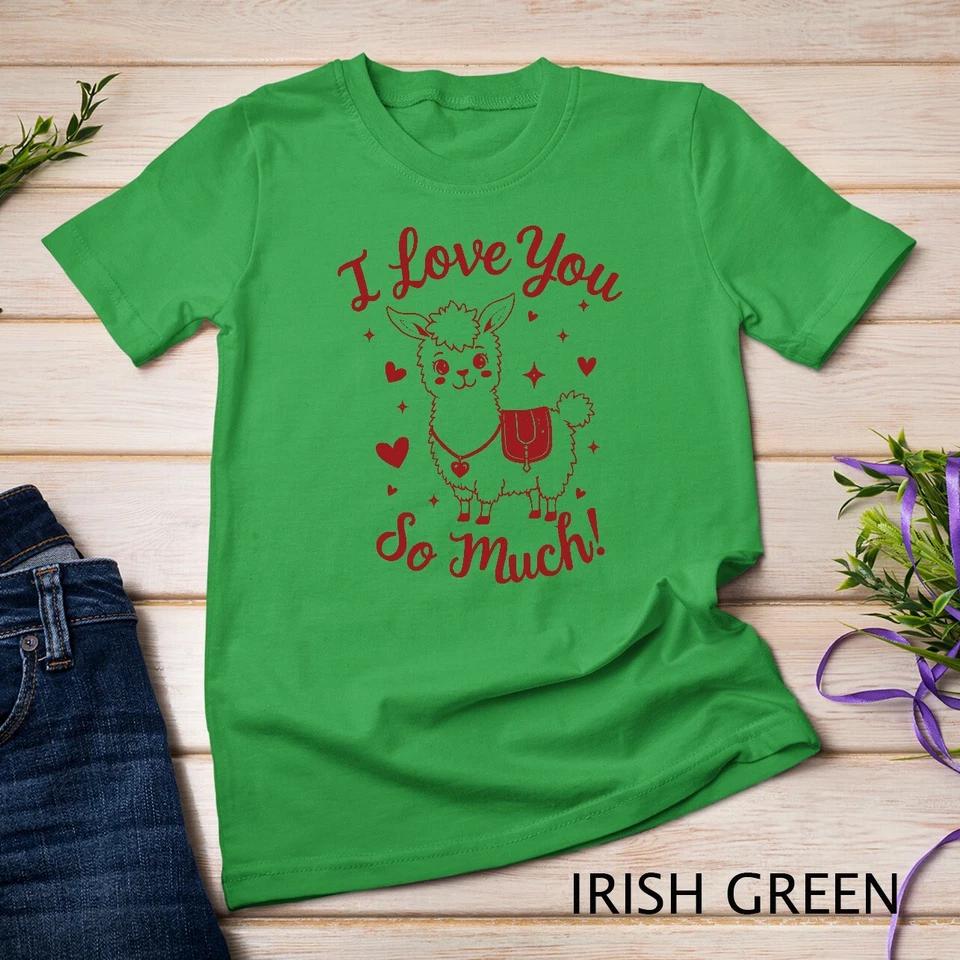 Llama Love A Heartfelt Valentine s Day Design Funny T-Shirt Unisex T-shirt 6 XL