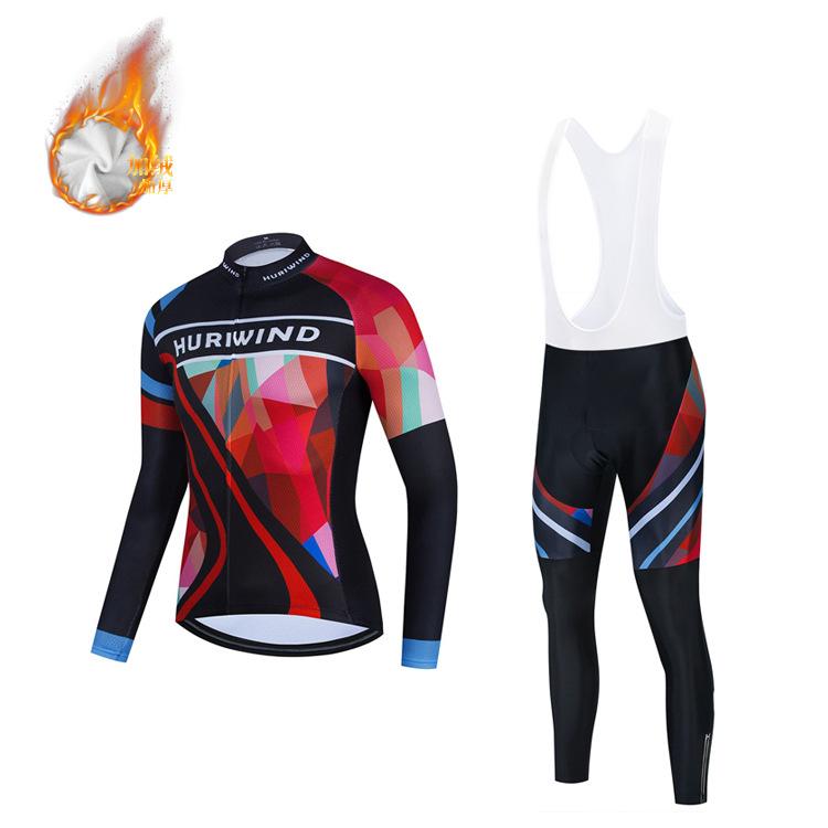 2026 Autumn and Winter Breathable and Warm Bicycle Long-sleeved Fleece Cycling Suit Trousers