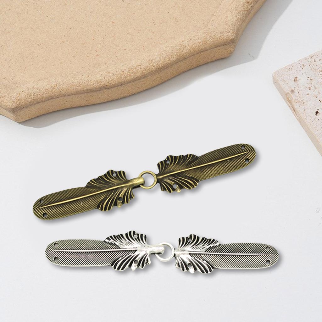 Antique Cardigan Button Pin Feathered Alloy Cardigan Clip Button Sweater Fasteners Button Clip for Fashion Enthusiasts