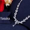 Korean Style AAA Zircon Earrings & Necklace Set for Weddings & Evenings